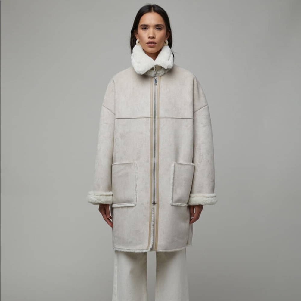 NWOT OAK + FORT Faux Shearling Coat